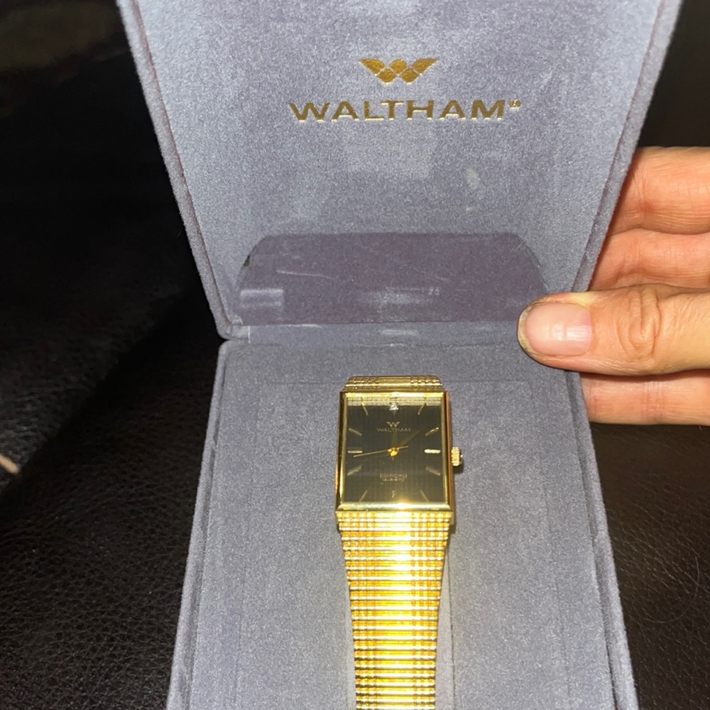 NWT, Waltham gold tone watch,